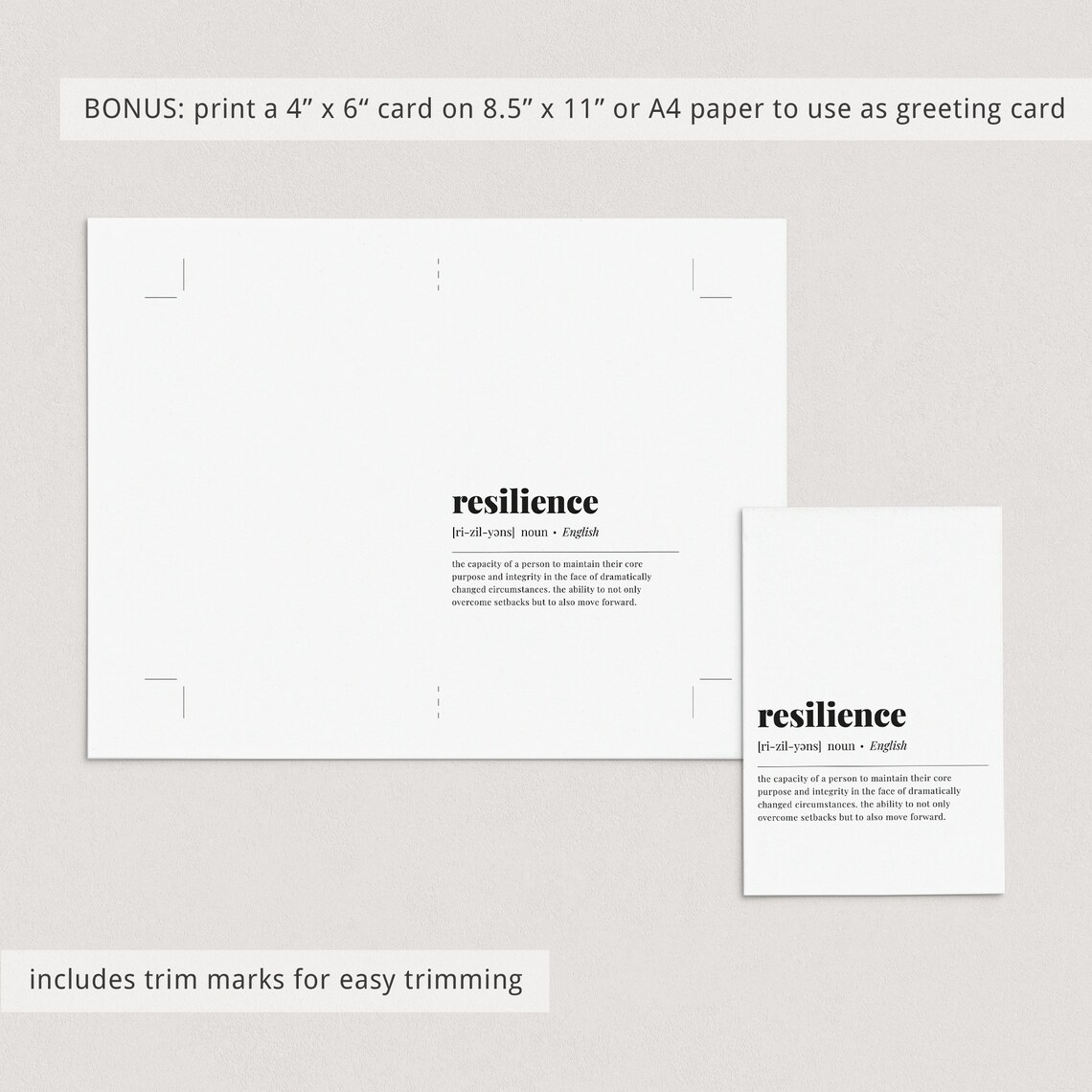 Resilience Definition Motivational Office Art Print - Image 3