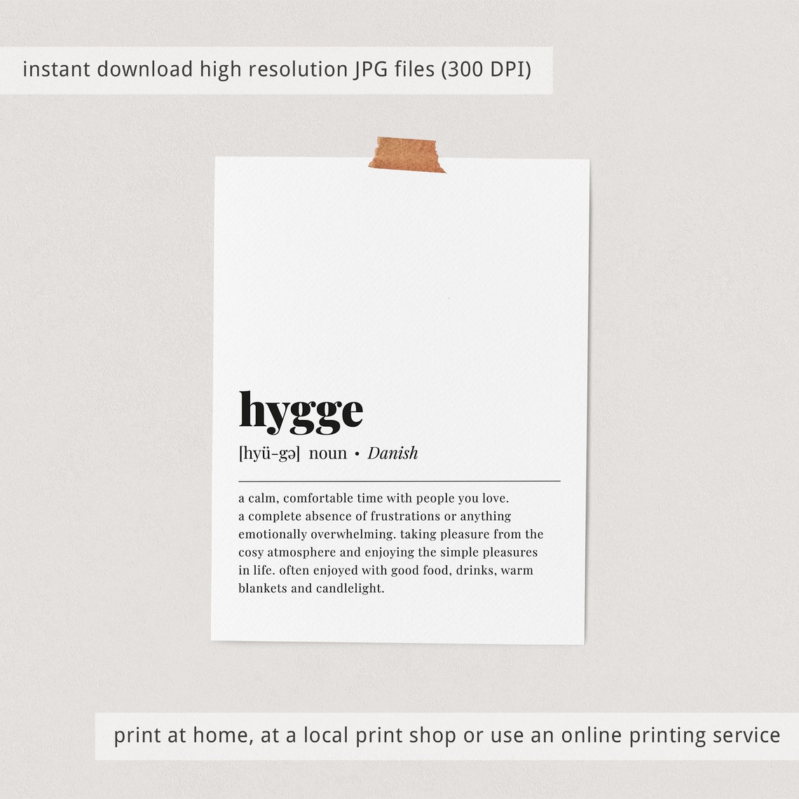 Hygge Definition Print Meaning Of Hygge Poster Scandi Wall Art Hygge Sign Hygge Decor New Home Gift Scandinavian Art Minimalist Hygge Quote - Image 3