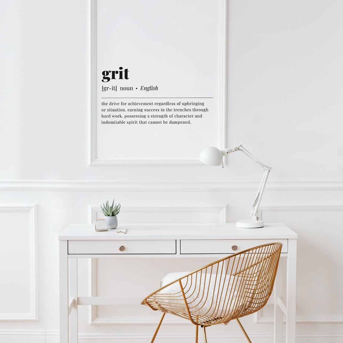 Grit Definition Motivational Quote Art Print - Image 5