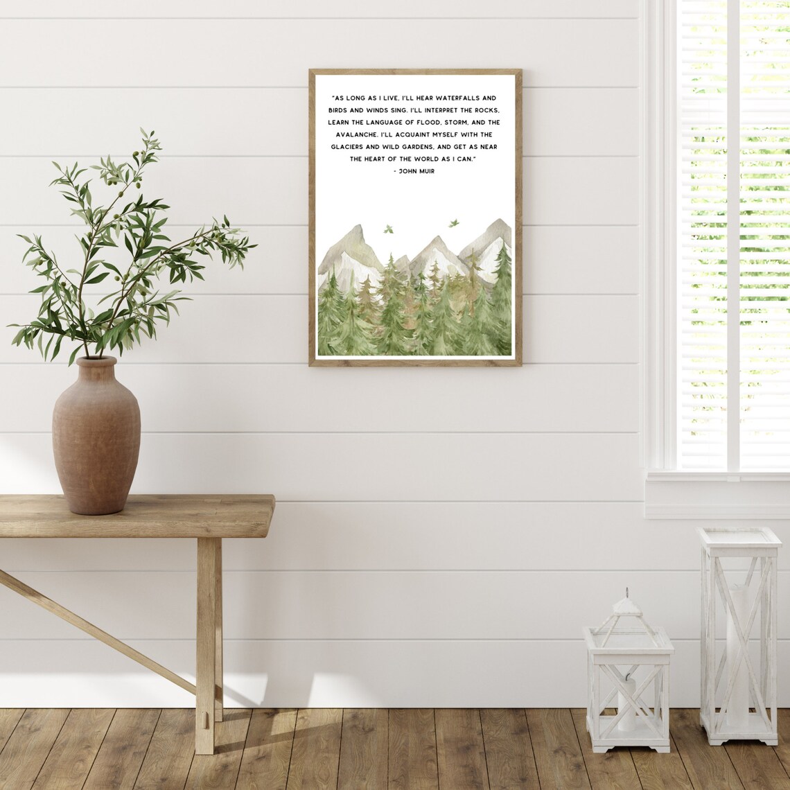 John Muir Heart of the World Nature Quote Mountain Art Poster - Image 3