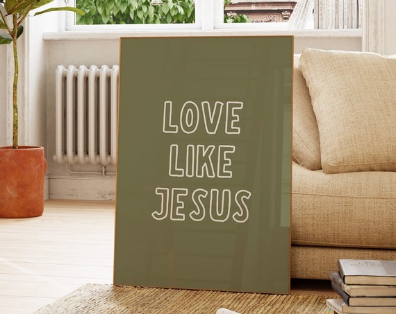 Love Like Jesus Minimalist Christian Wall Art Bible Verse Decor Apartment Housewarming Gift Inspirational Christian Quote Poster