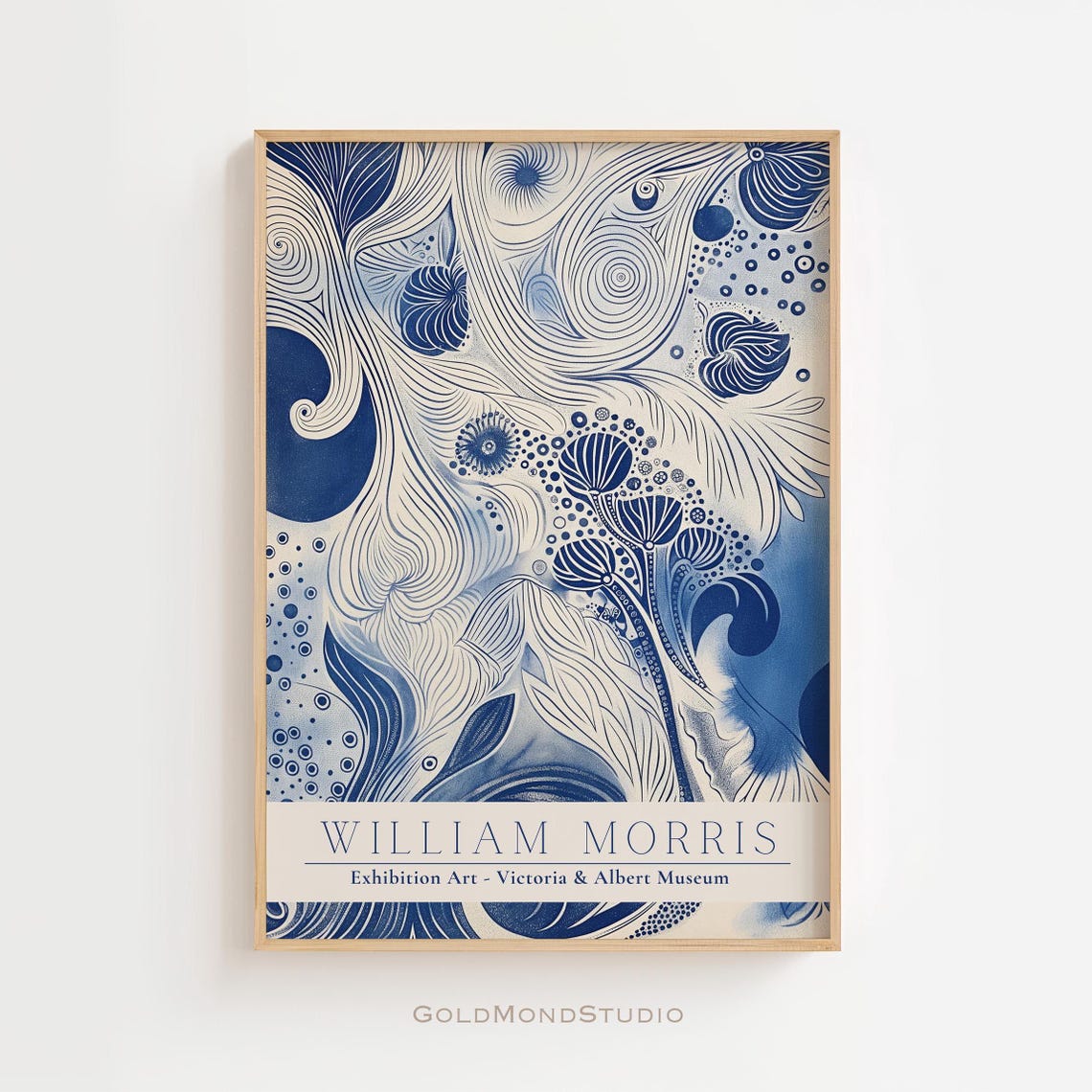 William Morris Blue Wave Botanical Victoria and Albert Museum Poster