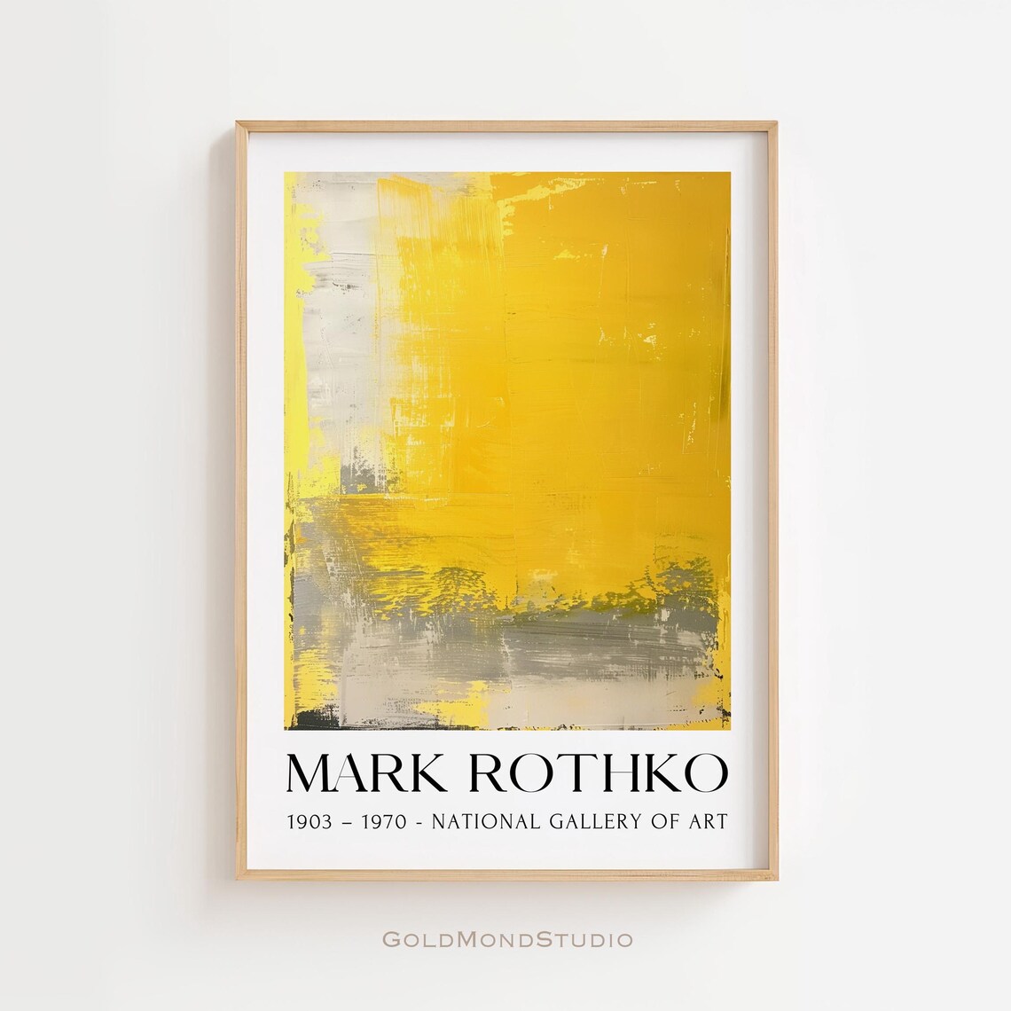 Mark Rothko Bright Yellow and Grey Color Field Exhibition Poster