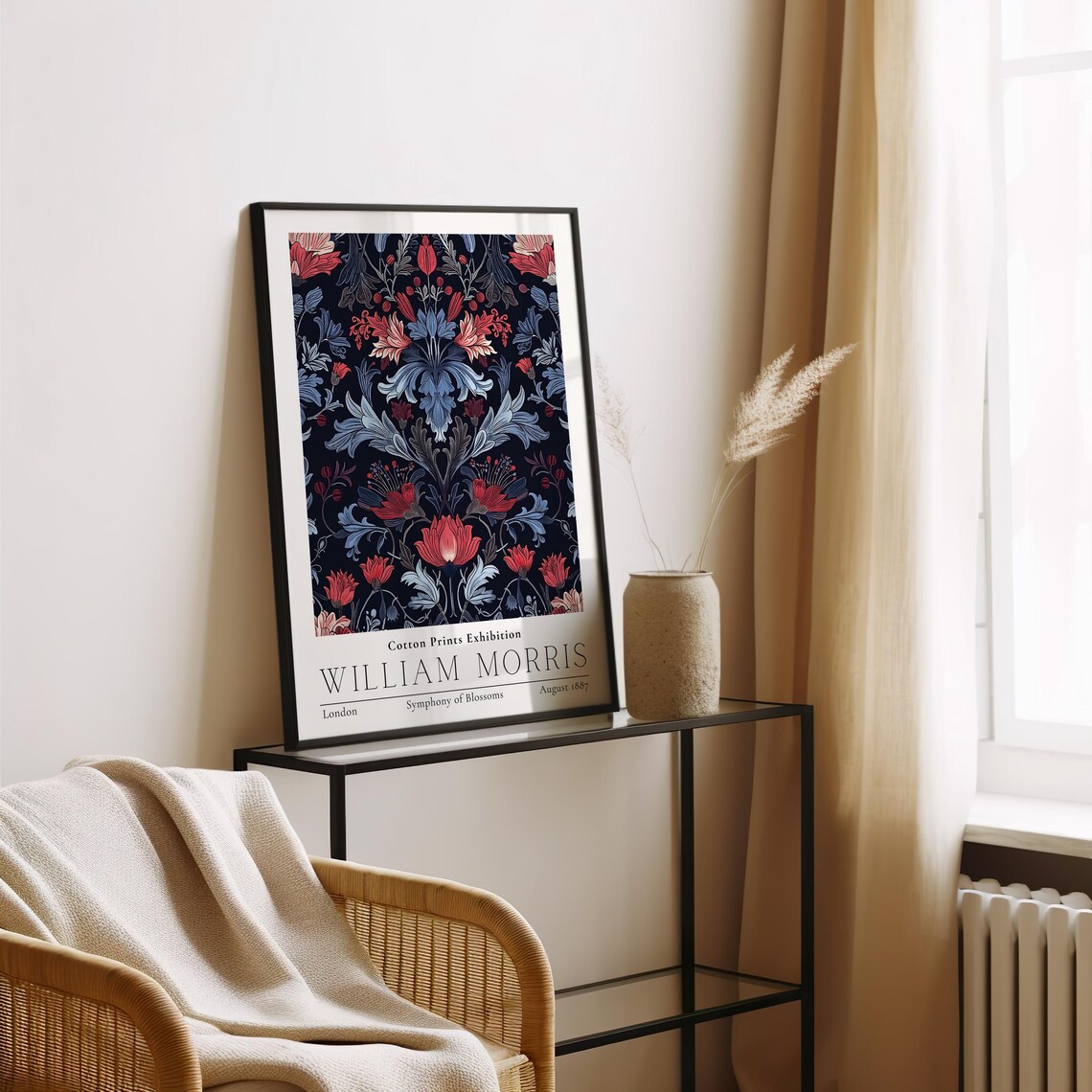 William Morris Symphony of Blossoms Vintage Floral Exhibition Poster - Image 3