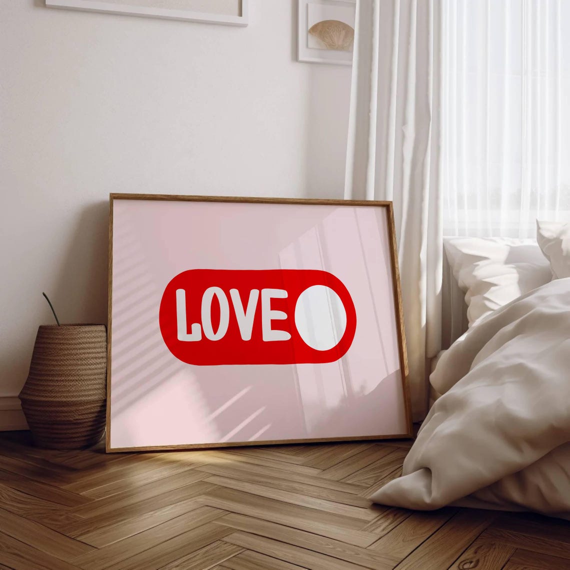 Love Toggle Switch Red Retro Pop Art Horizontal Dorm Room Poster - Image 2