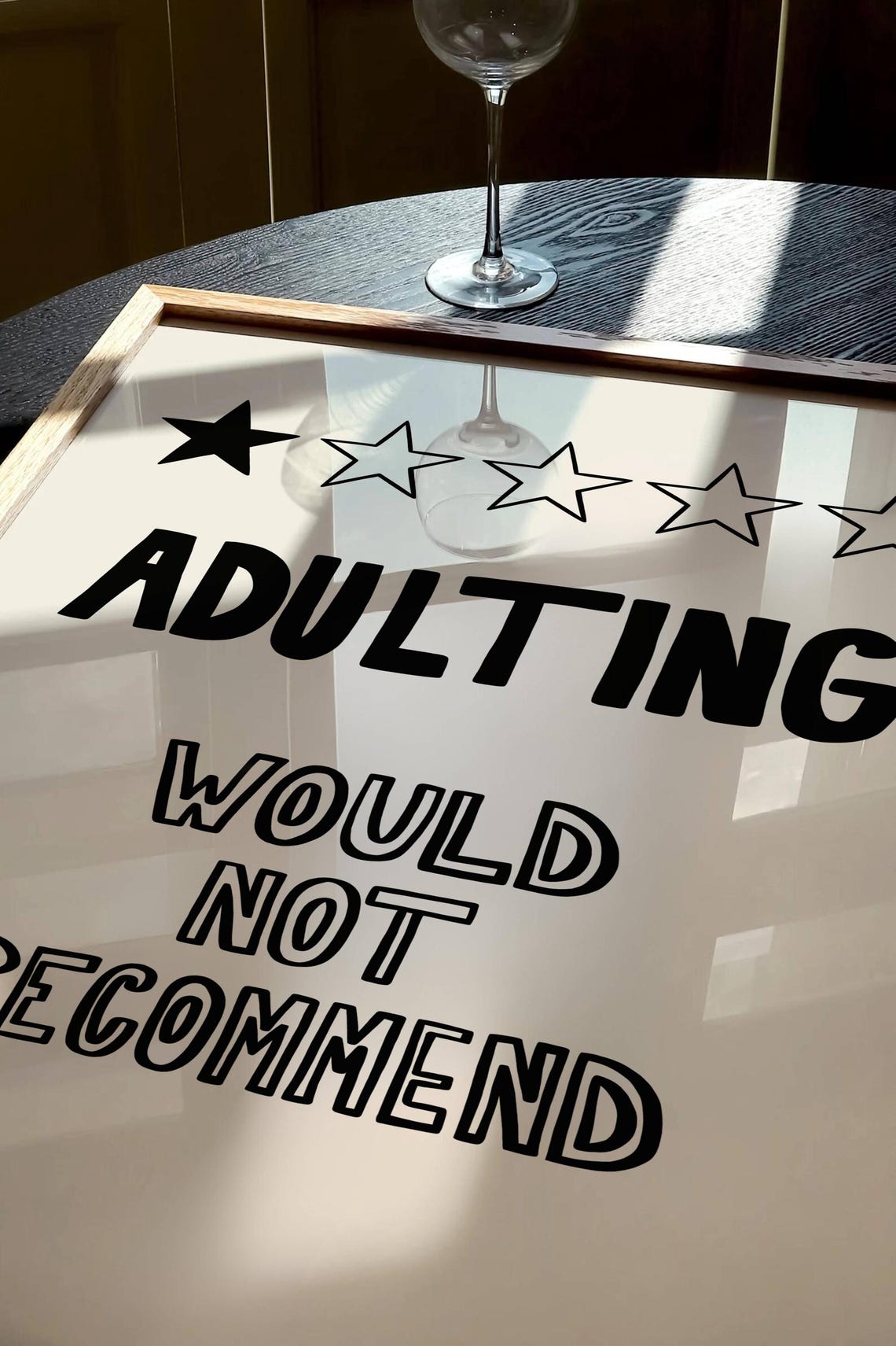 Adulting Would Not Recommend One Star Review Funny Quote Poster - Image 3
