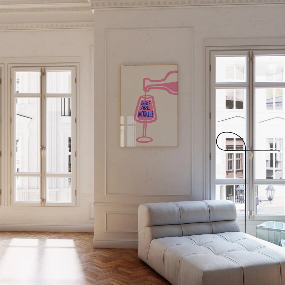 There Are No Rules Wine Print, Retro Kitchen Art - Image 3