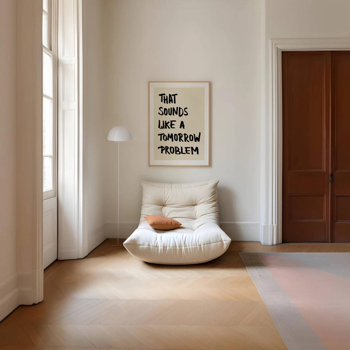 That Sounds Like A Tomorrow Problem Black Brush Lettering Poster - Image 2