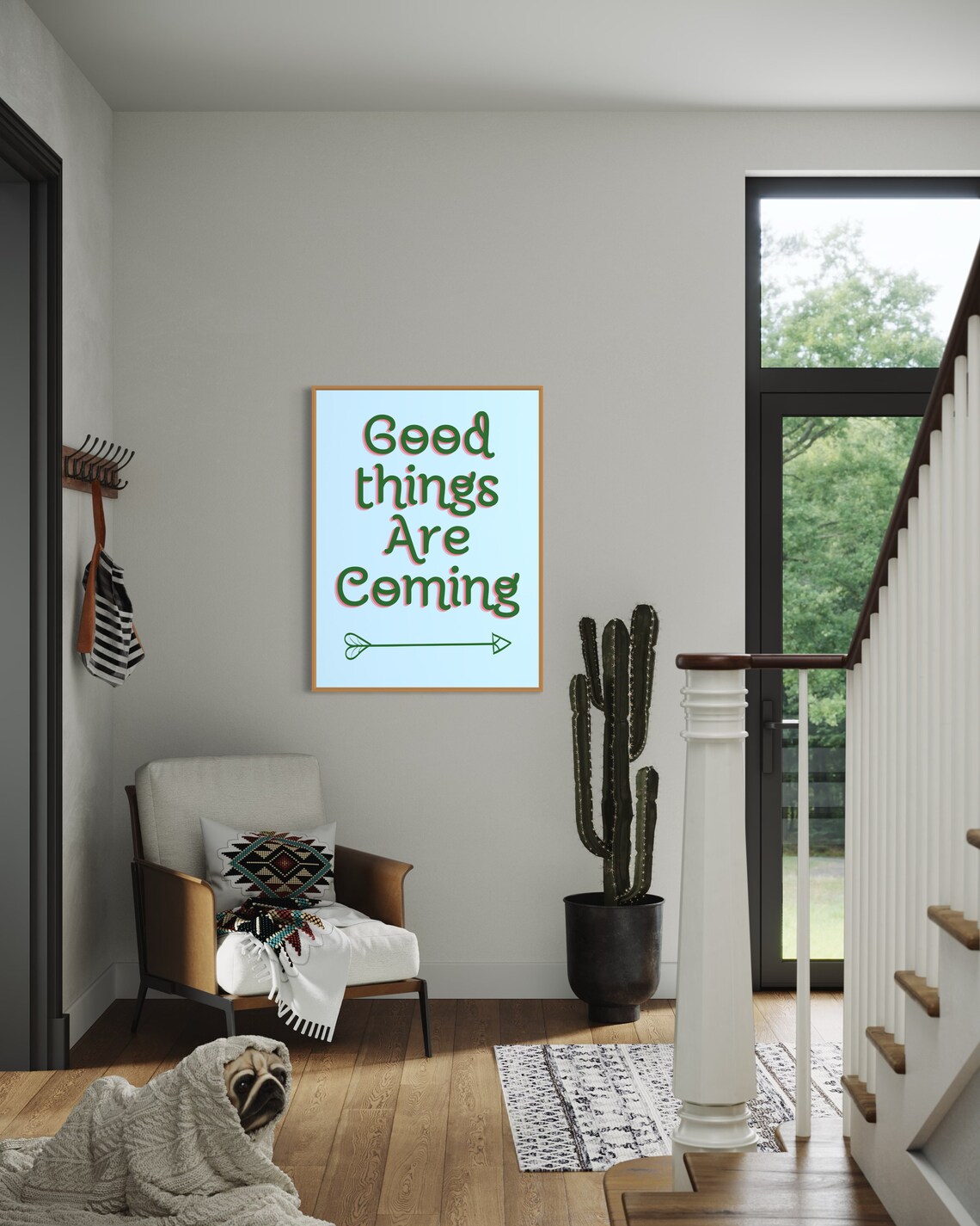 Good Things Are Coming Green Positive Motivational Quote Art Poster - Image 4