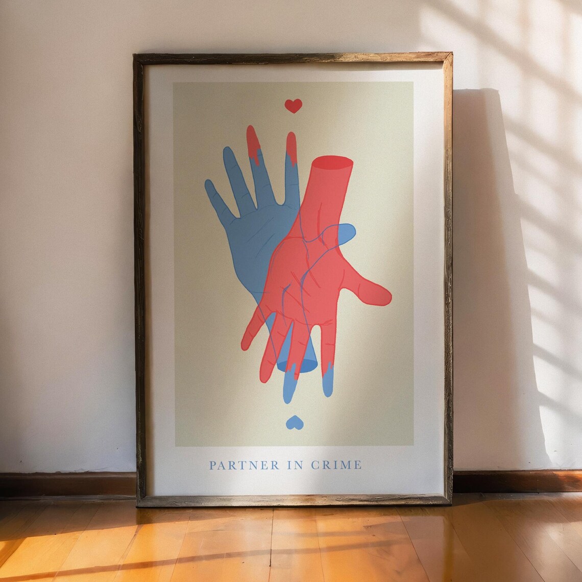 Partner In Crime Holding Hands Modern Minimalist Couple Love Poster