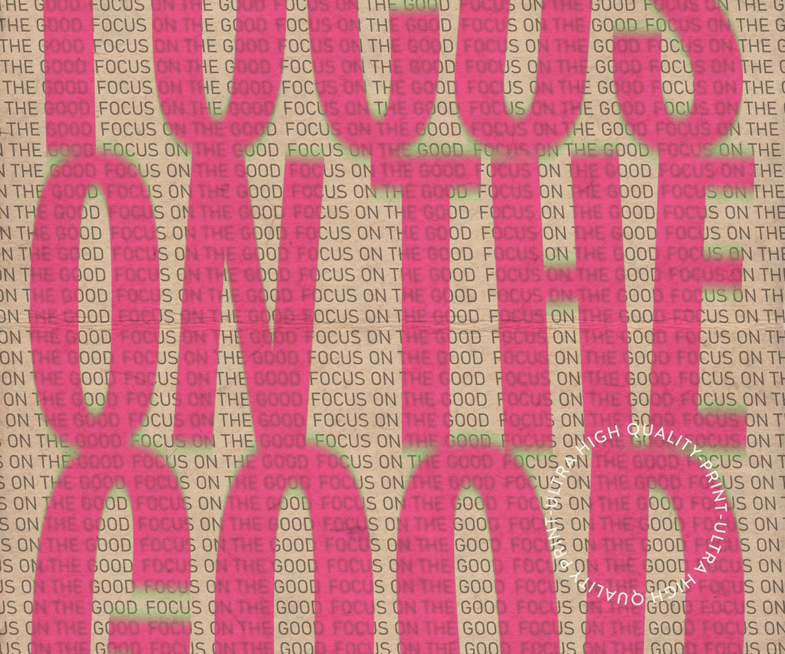 Focus On The Good Hot Pink Bold Typography Motivational Quote Poster - Image 5