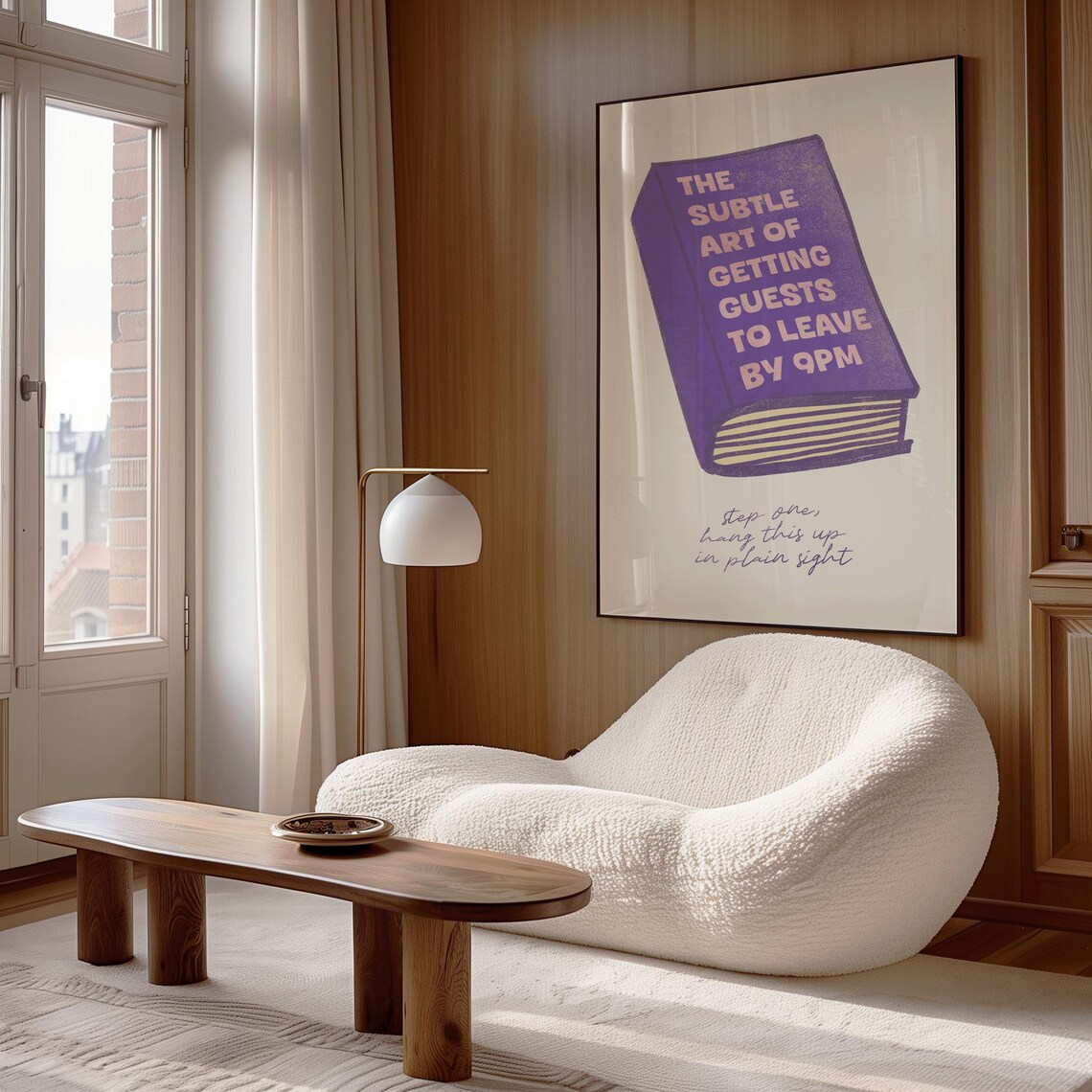 The Subtle Art Of Getting Guests To Leave By 9PM Purple Funny Book Print - Image 2