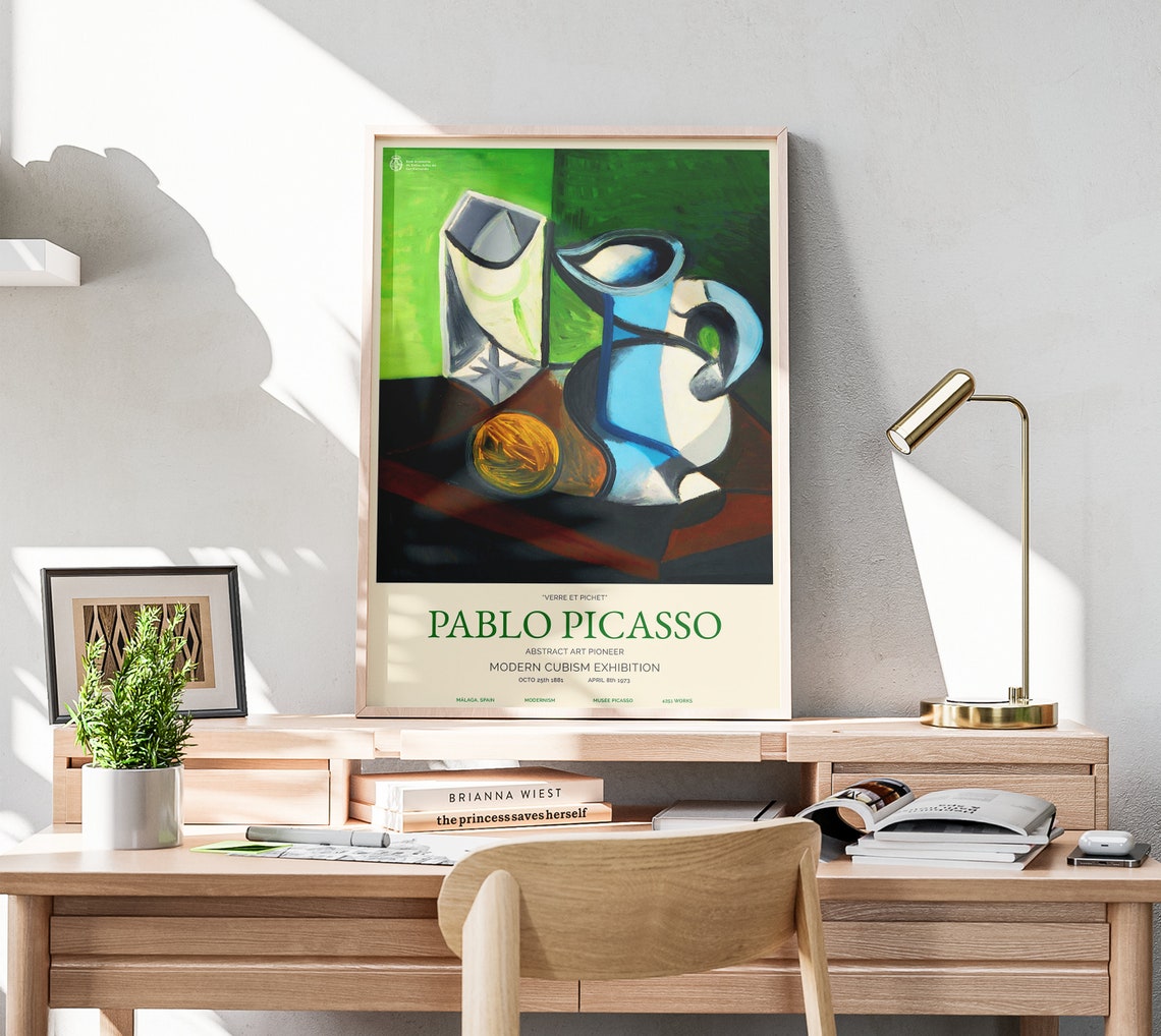 Pablo Picasso Print Verre Et Pichet Print Modern Kitchen Poster Kitchen Wall Art Kitchen Print Modern Art Gallery Wall Art - Image 2
