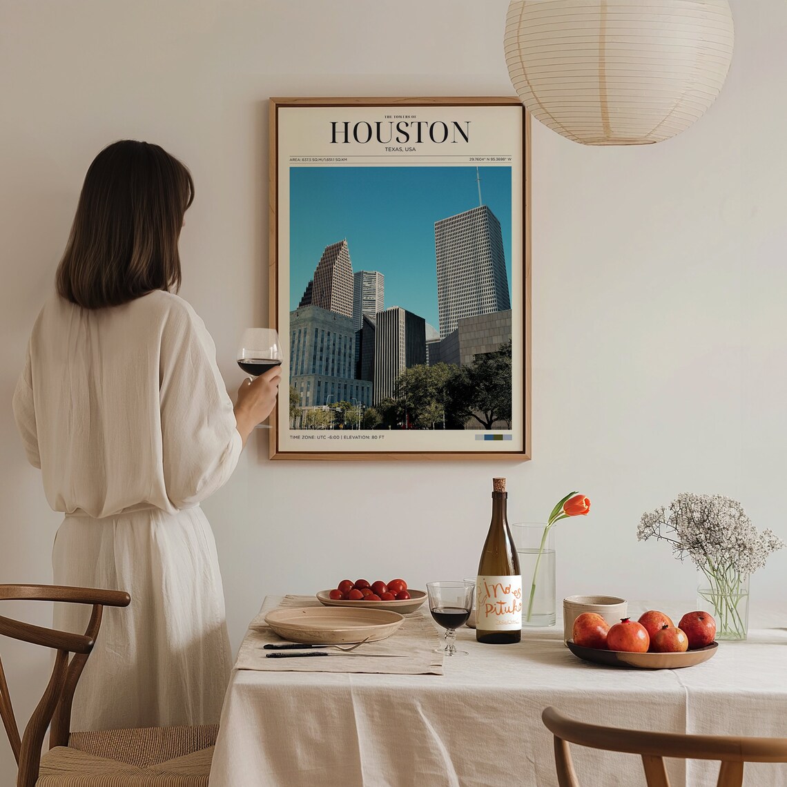Houston Texas Towers Skyline Daytime Travel Poster City Wall Art - Image 3