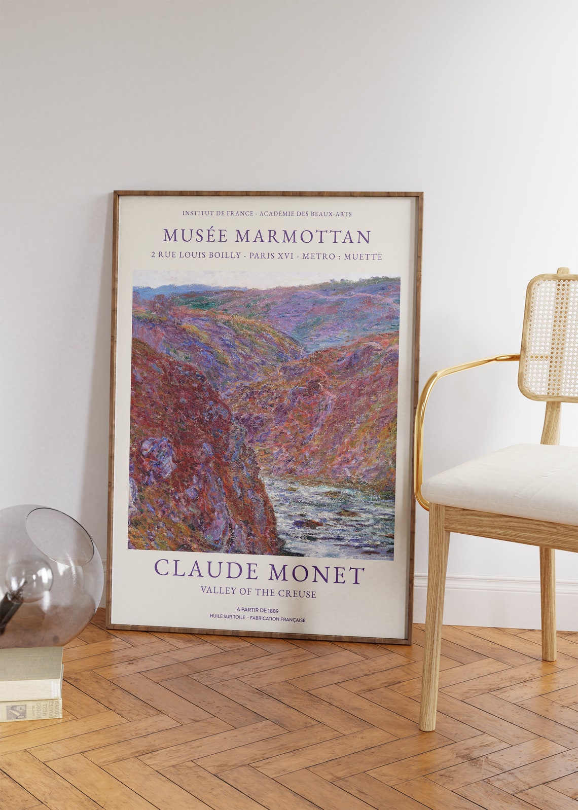 Claude Monet Valley of the Creuse 1889 Purple Gorge River Art Print - Image 4