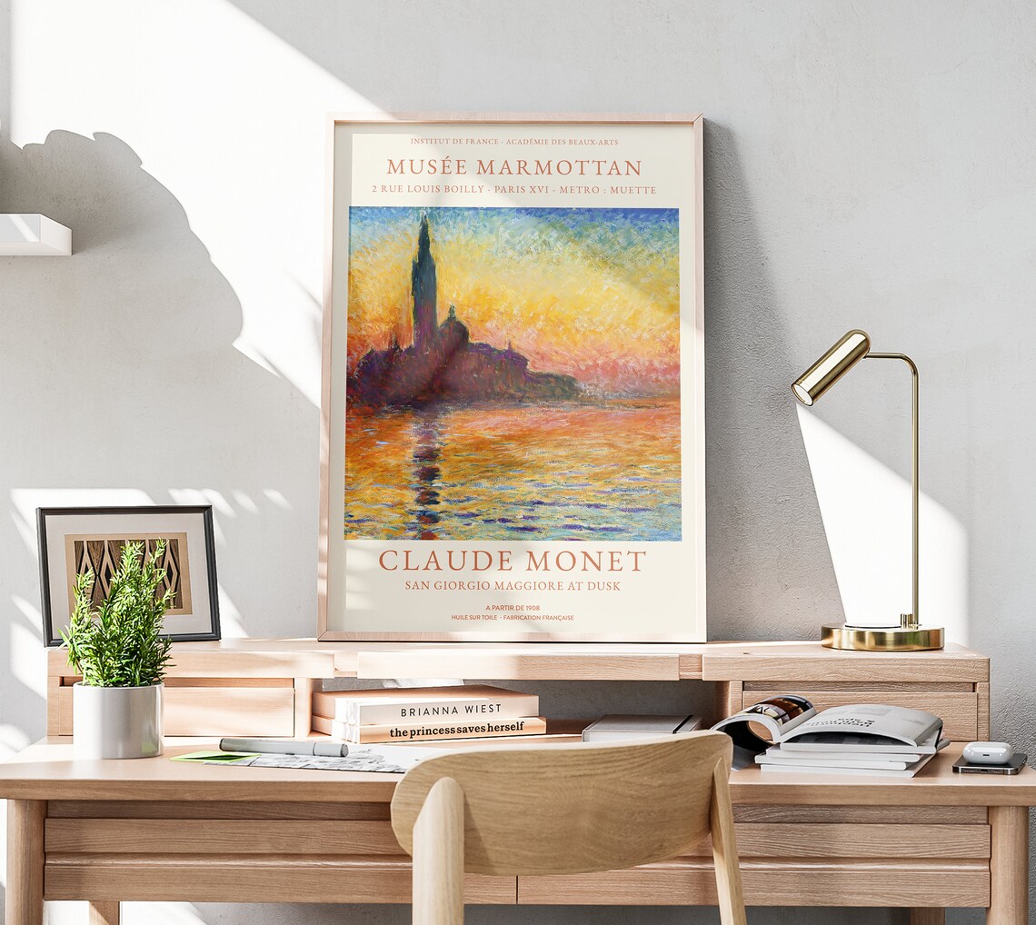 Claude Monet San Giorgio Maggiore Venice Sunset Exhibition Wall Art Poster - Image 4