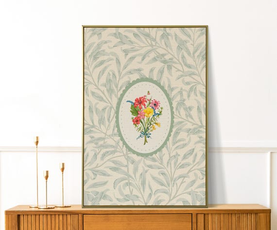 Vintage Floral Print Retro Flowers Wall Art Trendy Cute Apartment Decor Home Gifts For Her Botanical Illustration Coquette Decor