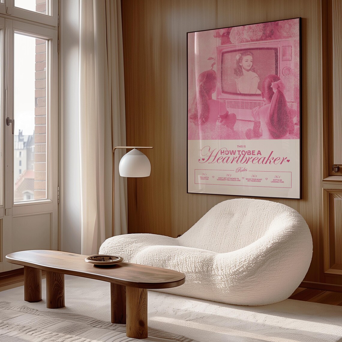 How To Be A Heartbreaker Pink Retro TV Rules Girly Art Poster - Image 3