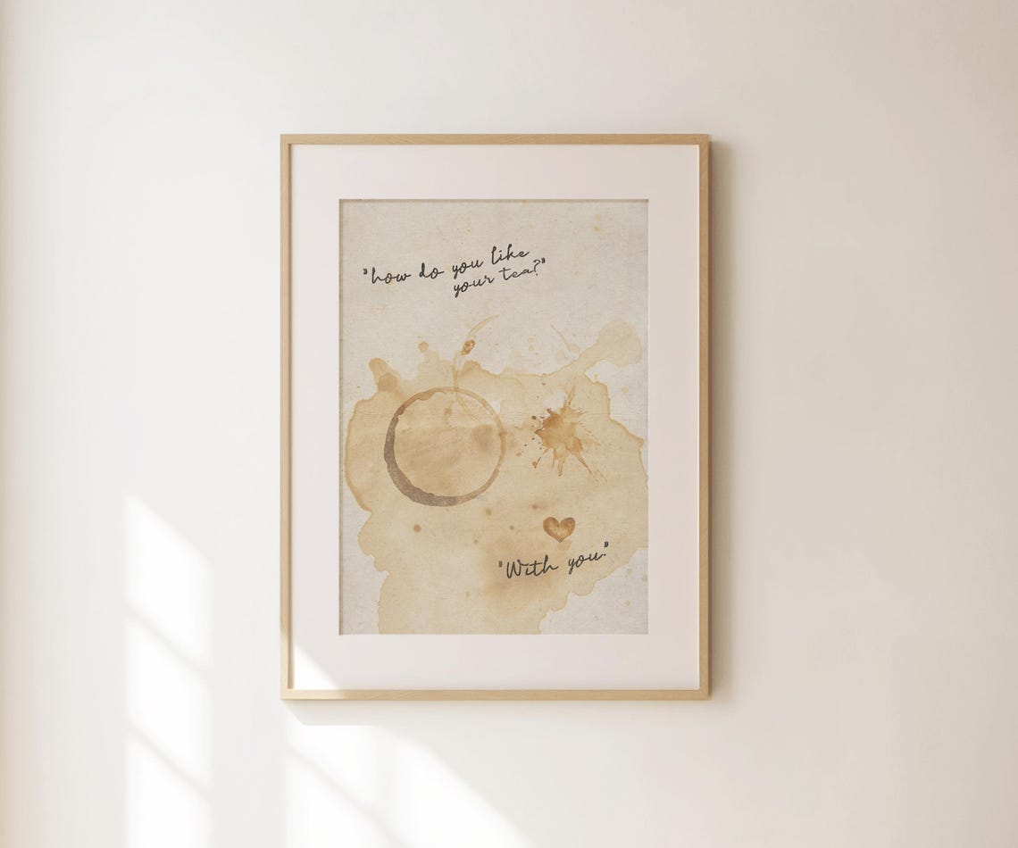 How Do You Like Your Tea With You Romantic Watercolor Tea Stain Print
