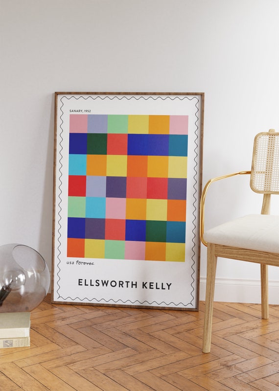 Ellsworth Kelly Print Colorful Print Rainbow Large Abstract Wall Art For Living Room Tiles Geometry Wall Art Modern Art Poster Decor