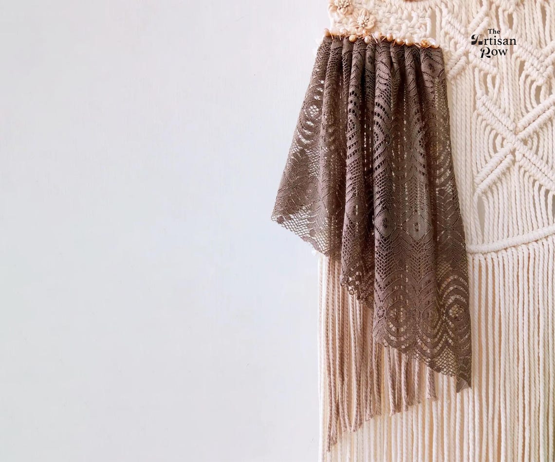 Macrame Wall Hanging Macraweaves Bohemian Decoration Woven Wall Hanging Macrame Mural Housewarming Gift Headboard Decor Handmade Gift - Image 3