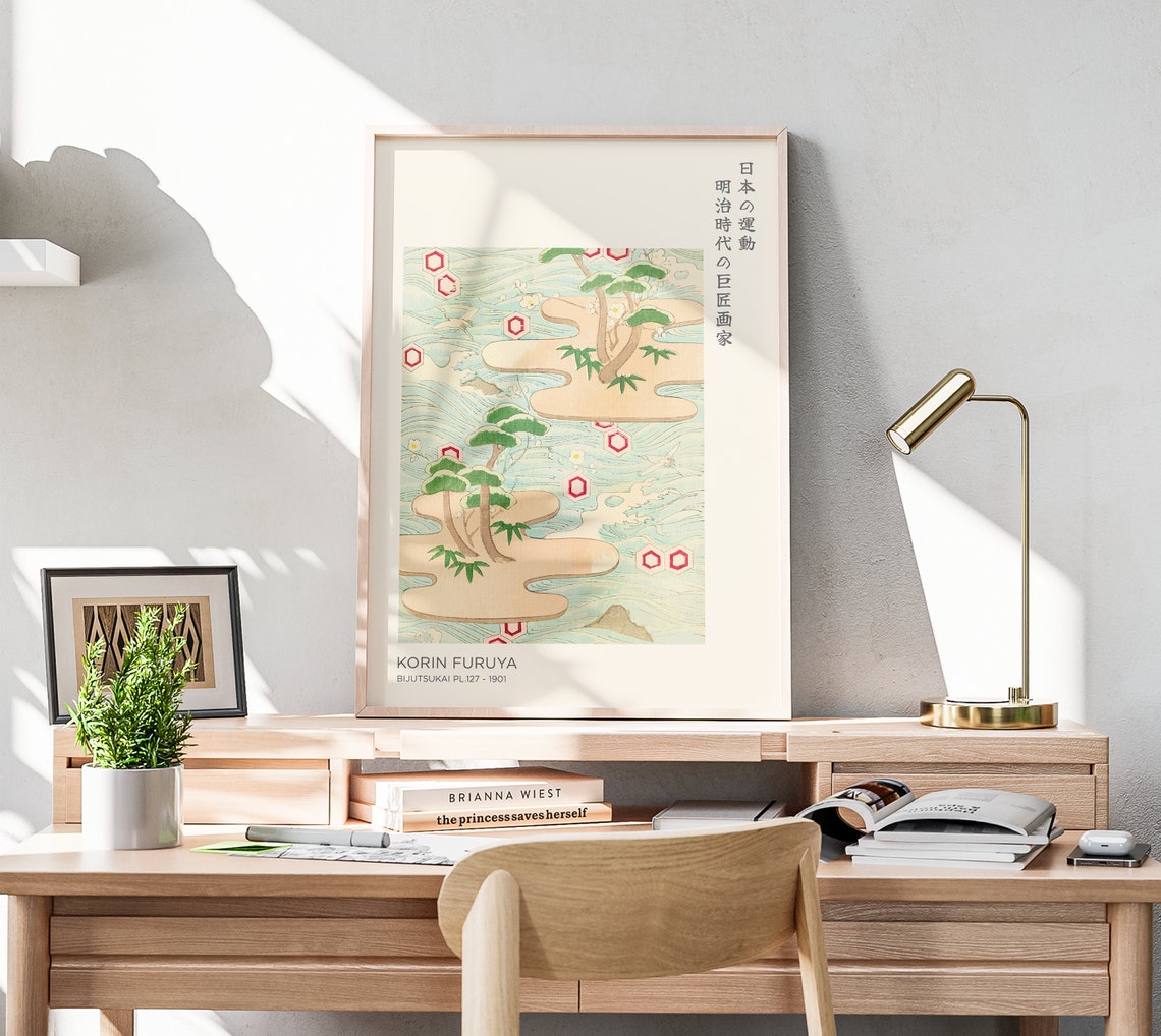 Korin Furuya Print Bijutsukai Japanese Island Sea Print Japanese Wall Art Large Japanese Art For Living Room Japanese Prints - Image 2