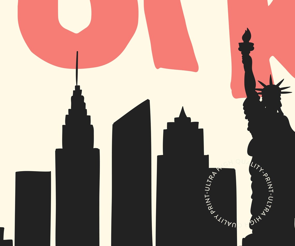 Retro New York Wall Art Trendy Nyc Poster Aesthetic Travel Wall Art For Living Room Or Apartment Decor Cute Travel Poster - Image 5
