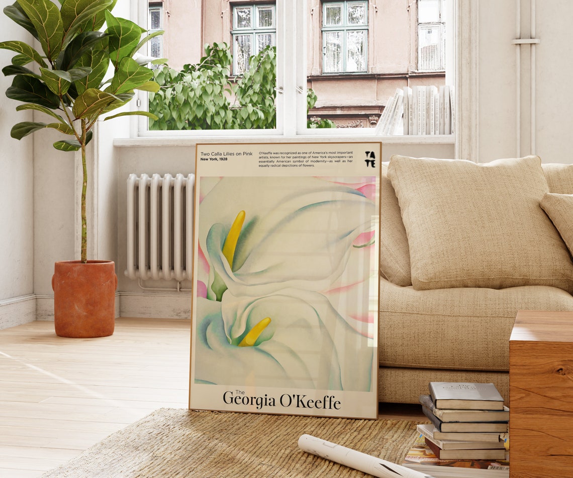 Georgia O'Keeffe Two Calla Lilies Pink Tate Botanical Art Poster - Image 3