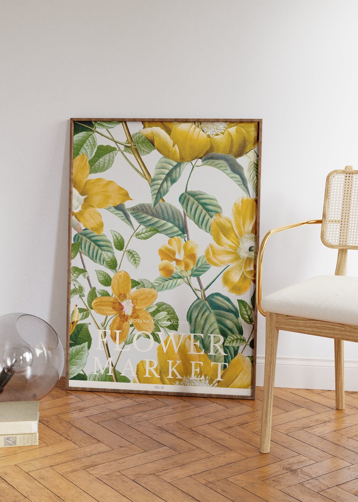 The Flower Market Posters Yellow Flower Wall Art For Living Room Vintage Flower Market Print Botanical Prints Office Wall Art - Image 2