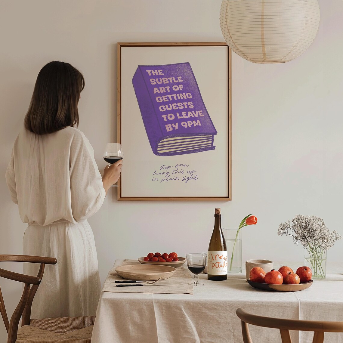The Subtle Art Of Getting Guests To Leave By 9PM Purple Funny Book Print - Image 4