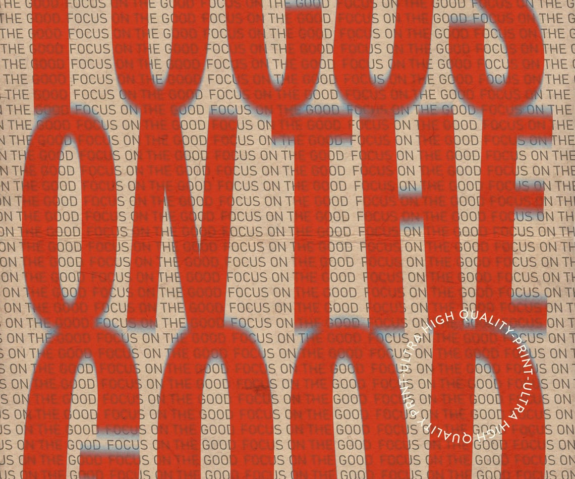 Focus On The Good Burnt Orange Bold Typography Motivational Poster - Image 5