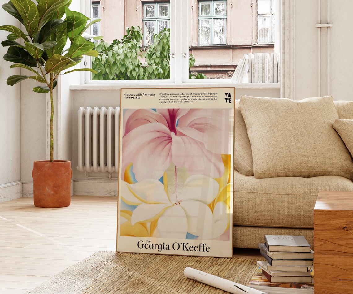 Georgia O'Keeffe Hibiscus Plumeria Tate Pink Tropical Floral Poster - Image 3