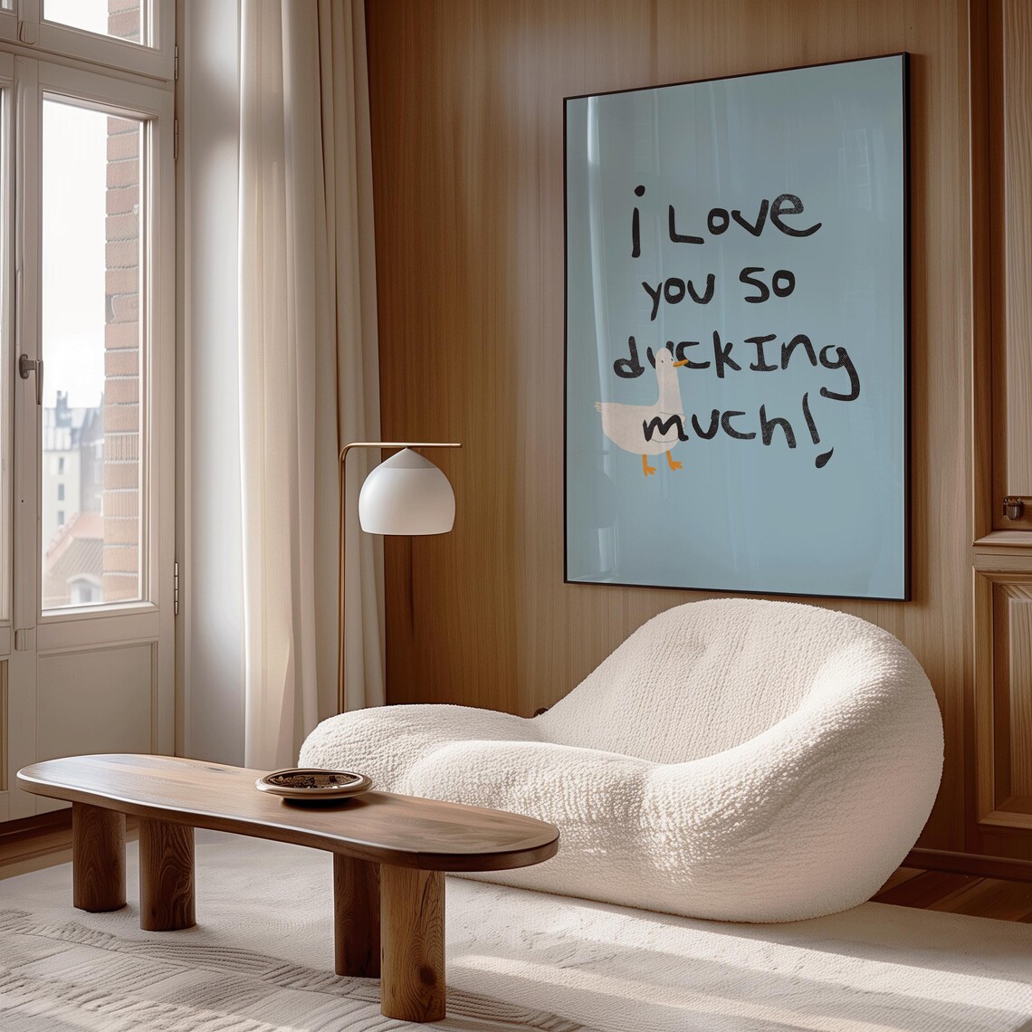 I Love You So Ducking Much Funny Blue Handwritten Quote Duck Print - Image 3