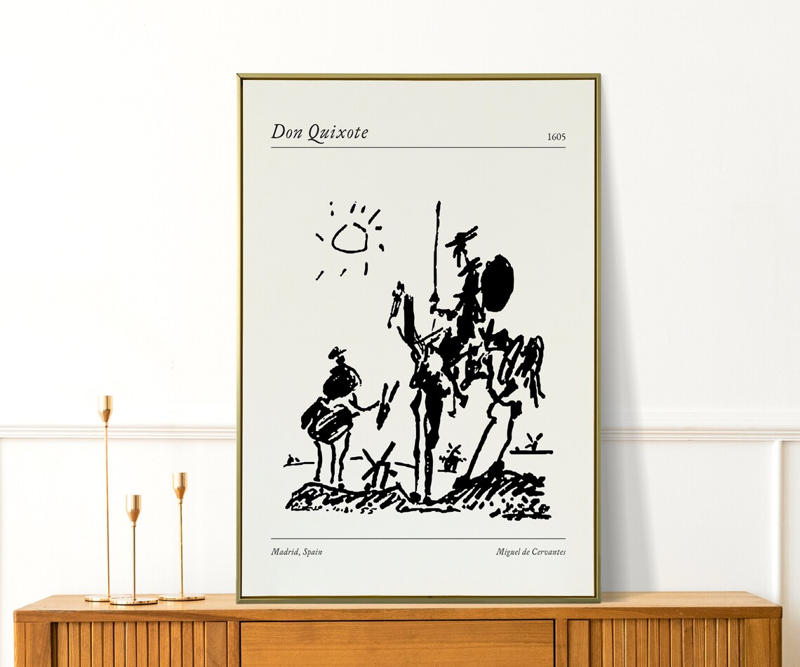 Don Quixote Pablo Picasso Sketch Literary Spanish Classic Art Poster - Image 4