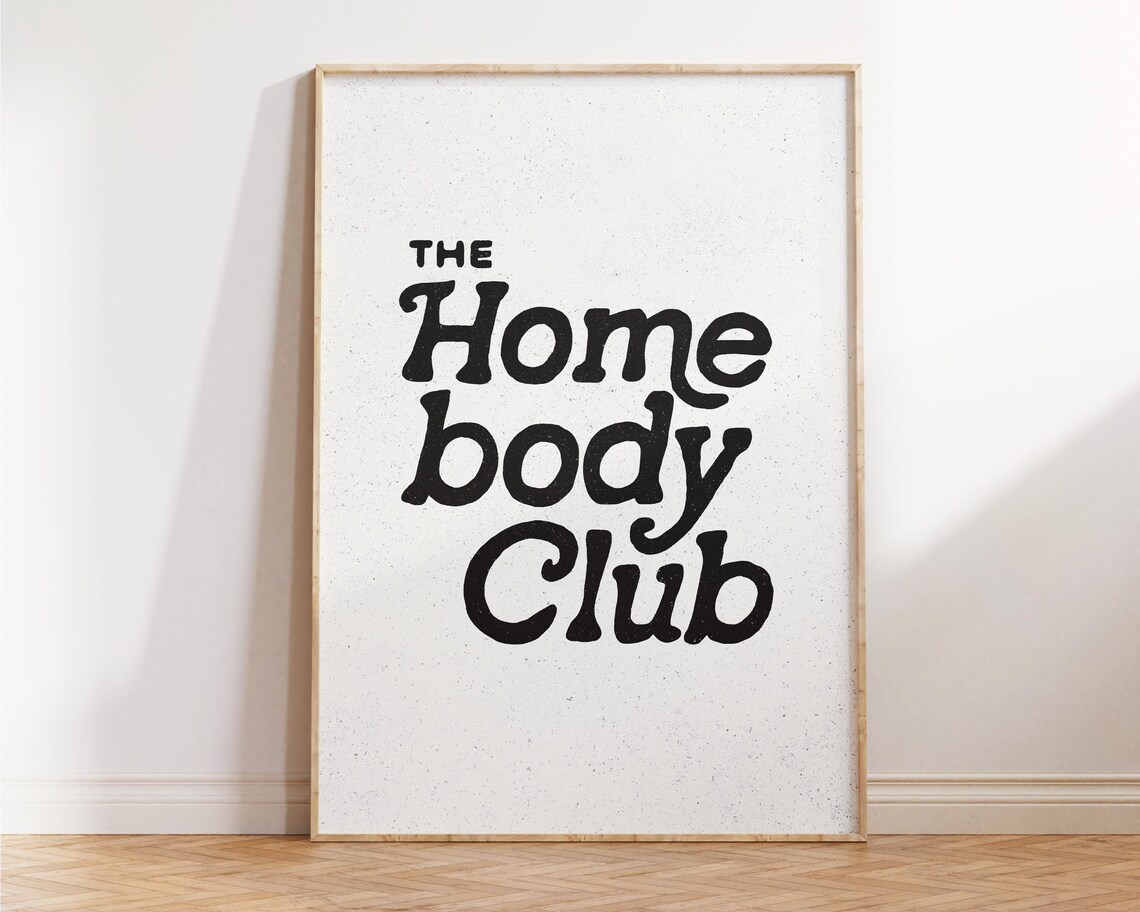 The Homebody Club Art Aesthetic Apartment Decor Minimalist Typography Print Mid Century Modern Home Gifts Large Living Room Wall Art - Image 3