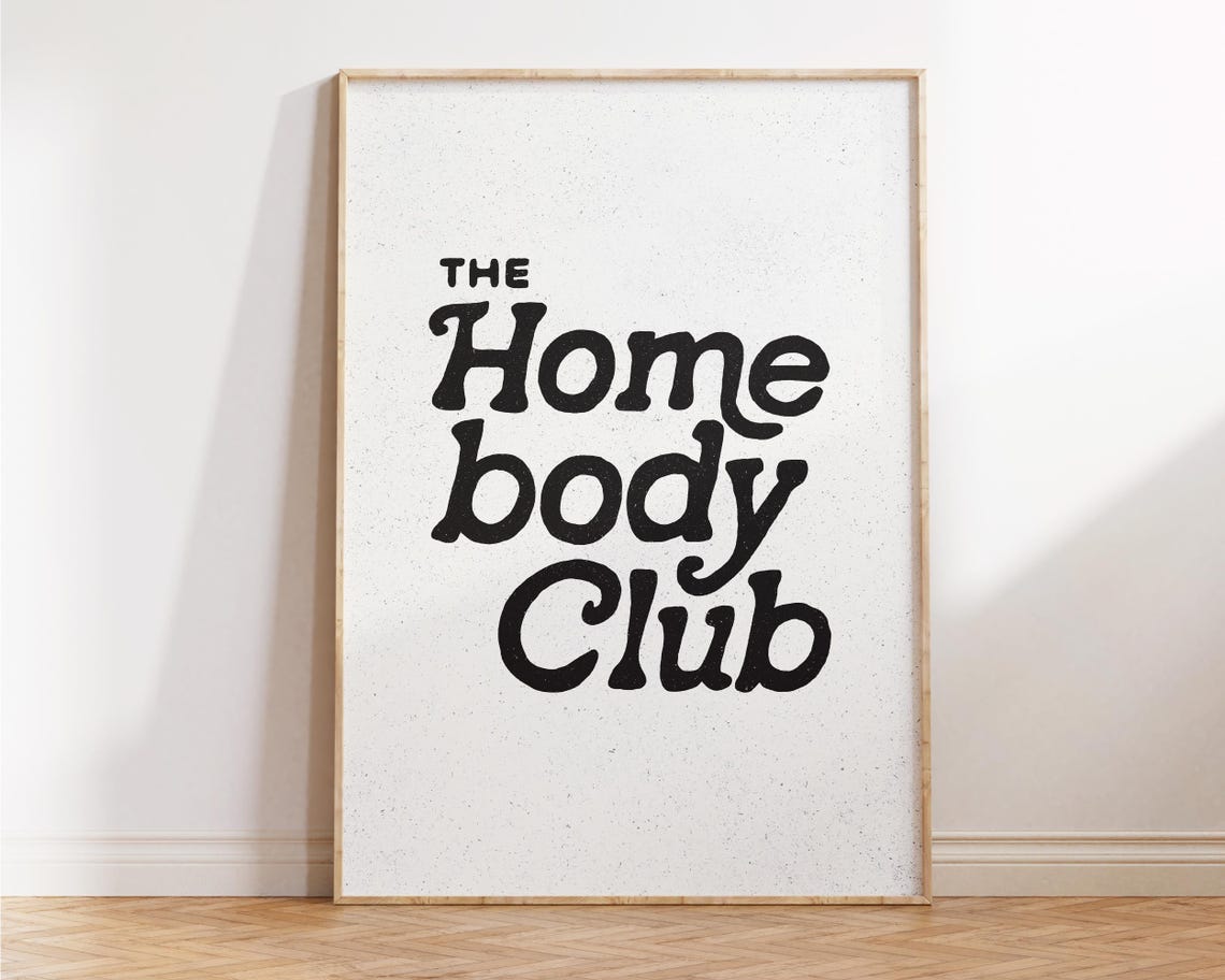 The Homebody Club Black Retro Typography Print Cozy Wall Art Poster - Image 3