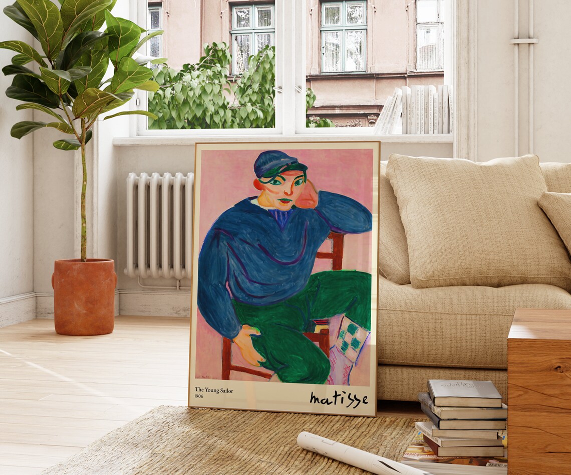 Henri Matisse The Young Sailor 1906 Blue Portrait Fauvist Art Print - Image 2