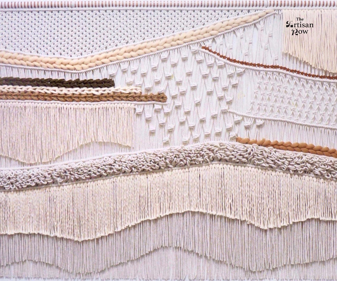 Large Macrame Wall Hanging Macraweaves Bohemian Decoration Woven Wall Hanging Macrame Mural Housewarming Gift Headboard Decor Gift - Image 4