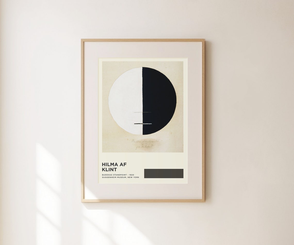 Hilma af Klint Buddhas Standpoint 1920 Black White Circle Art Print - Image 3