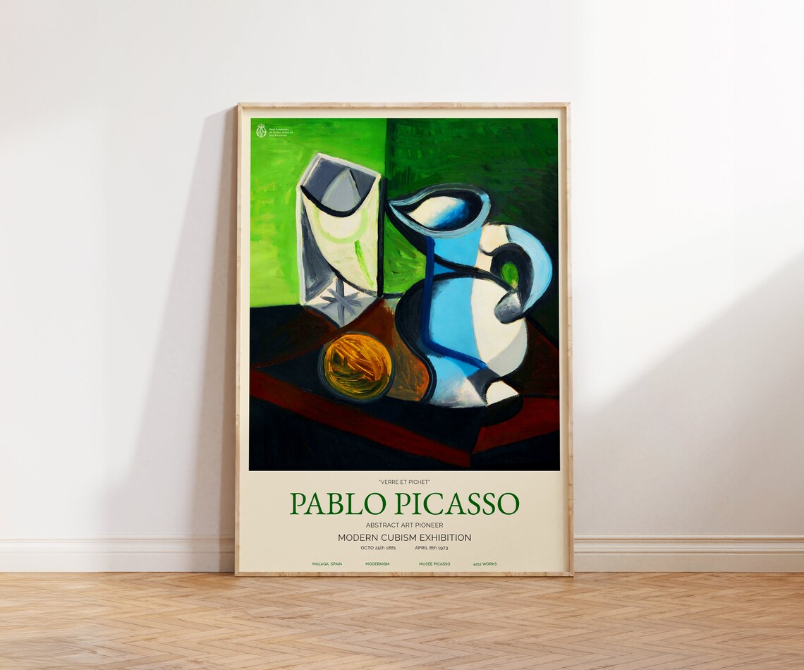 Pablo Picasso Verre et Pichet Cubist Still Life Modern Exhibition Poster - Image 3