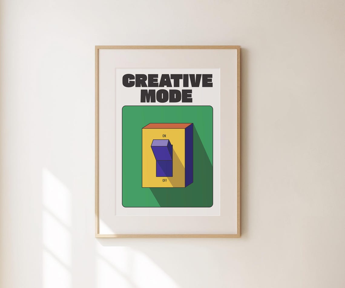 Creative Mode Green Retro Light Switch Pop Art Motivational Poster - Image 4