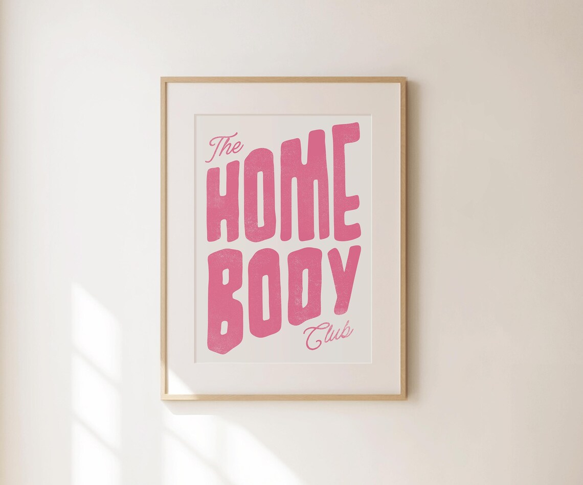 The Homebody Club Art Aesthetic Apartment Decor Minimalist Typography Print Mid Century Modern Home Gifts Large Living Room Wall Art - Image 4