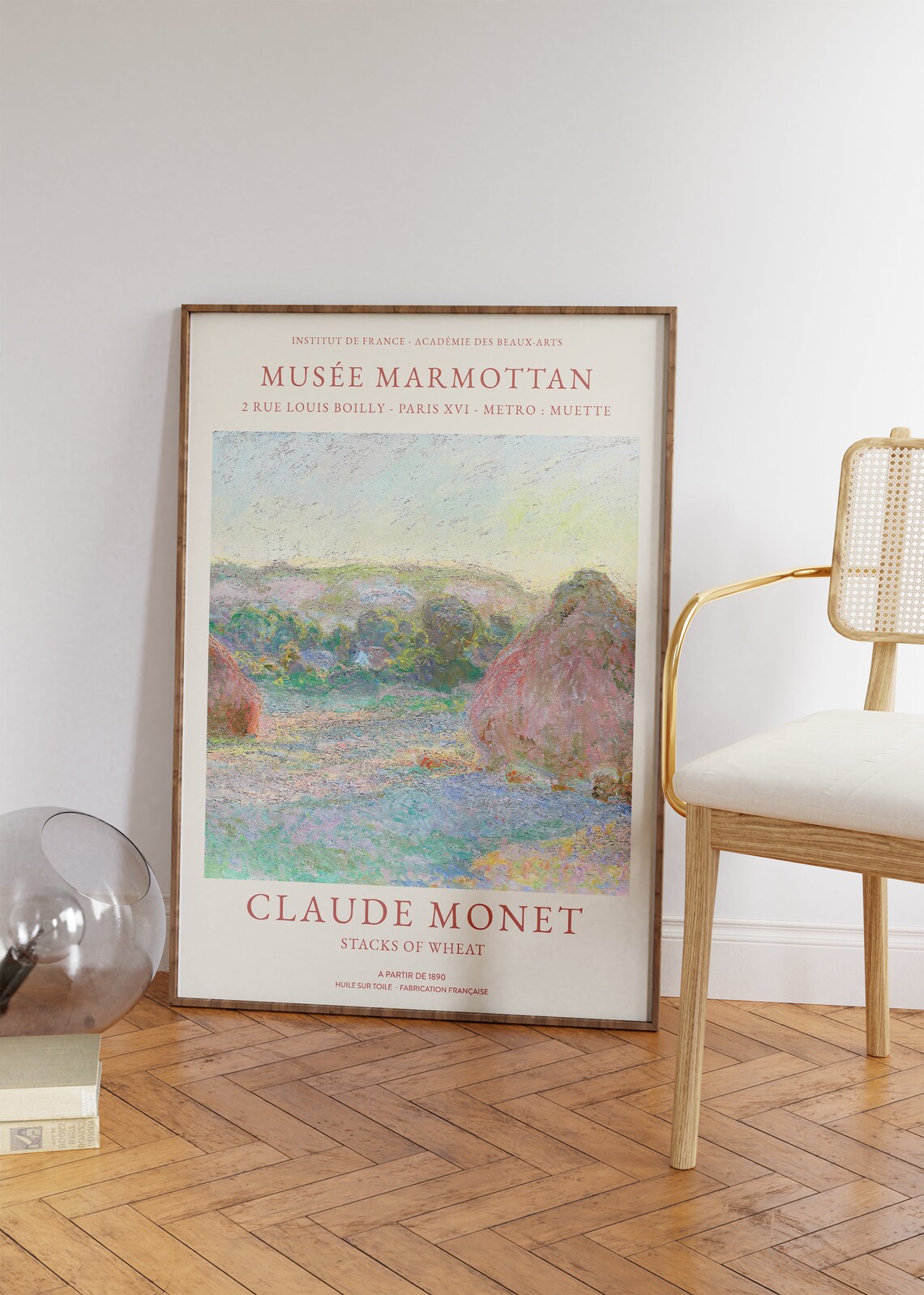 Claude Monet Stacks Of Wheat 1890 Impressionist Field Exhibition Poster - Image 4