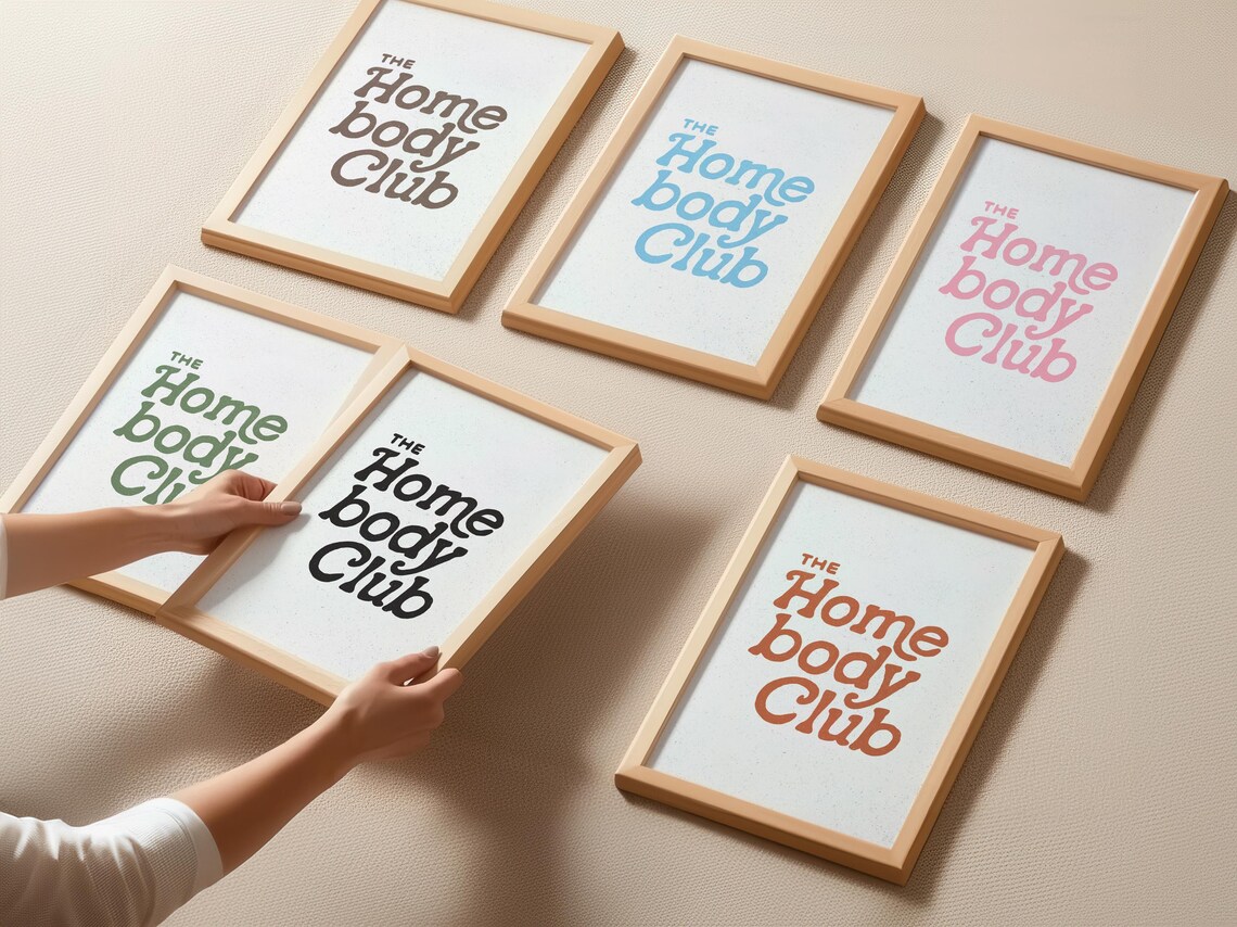 The Homebody Club Art Aesthetic Apartment Decor Minimalist Typography Print Mid Century Modern Home Gifts Large Living Room Wall Art - Image 4