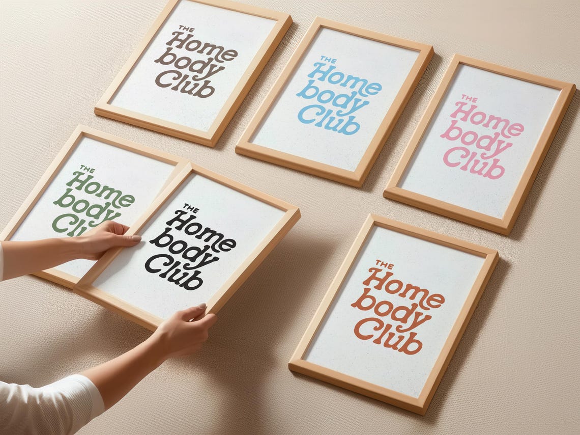 The Homebody Club Black Retro Typography Print Cozy Wall Art Poster - Image 4
