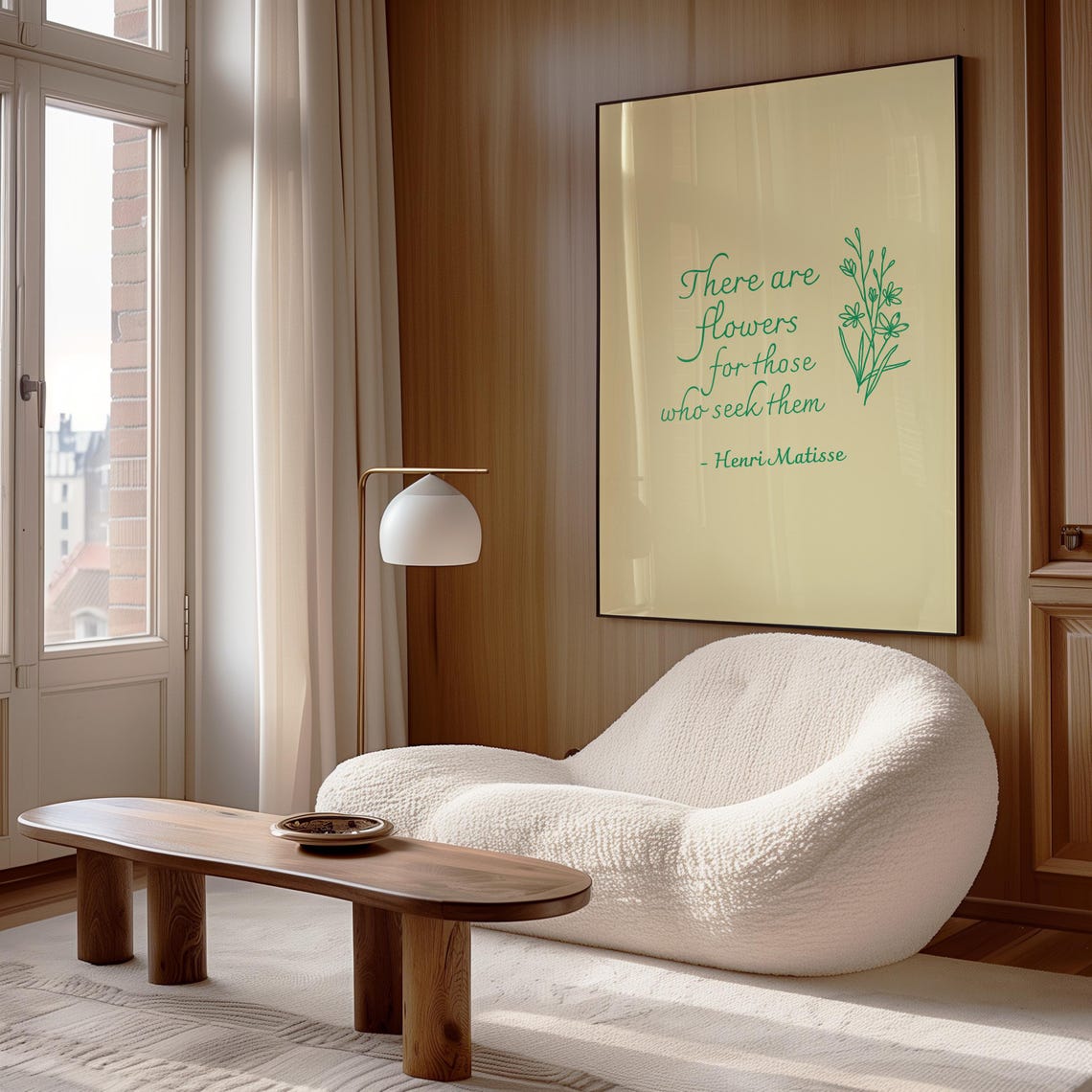 Henri Matisse There Are Flowers Green Floral Script Quote Decor Poster - Image 2