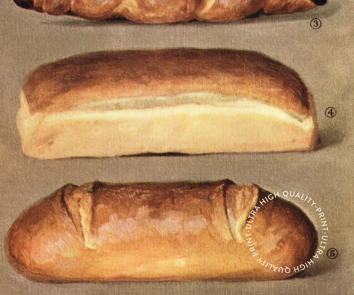Vintage Bread Loaves Chart Rustic Bakery Kitchen Wall Art Poster - Image 5