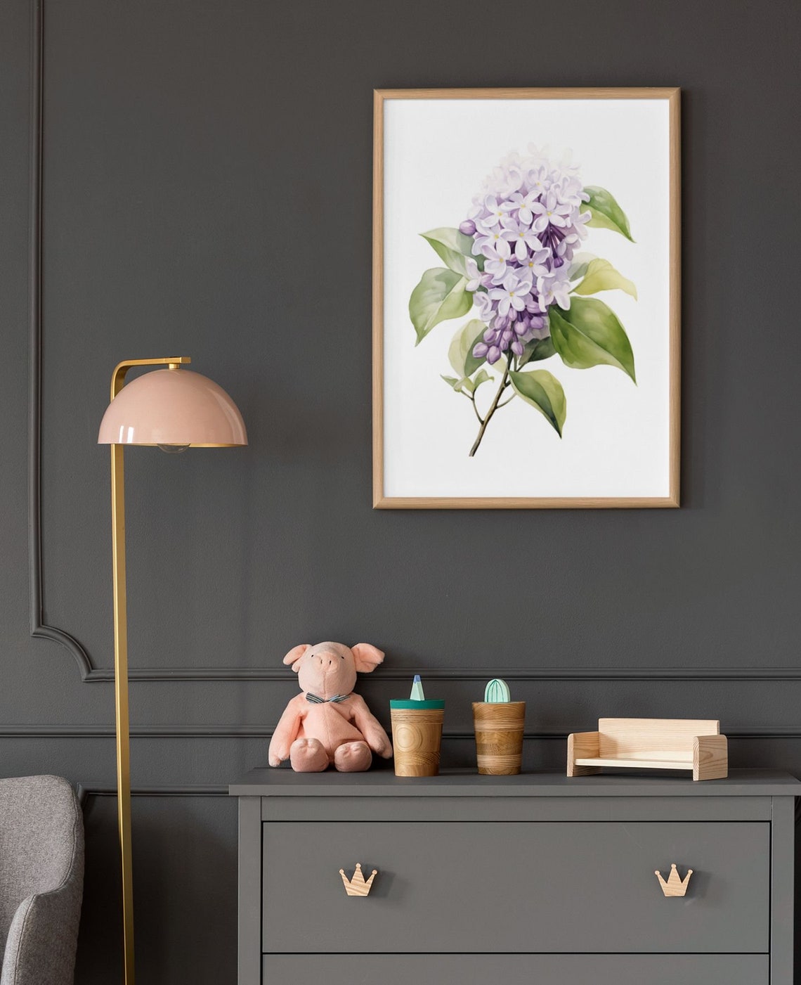 Pale Lilac Blossom Cluster Watercolour Botanical Flower Poster - Image 9