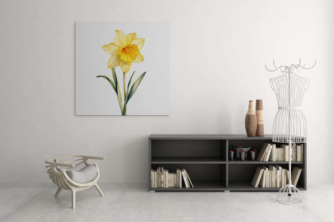 Yellow Daffodil Spring Bloom Watercolour Botanical Flower Poster - Image 8