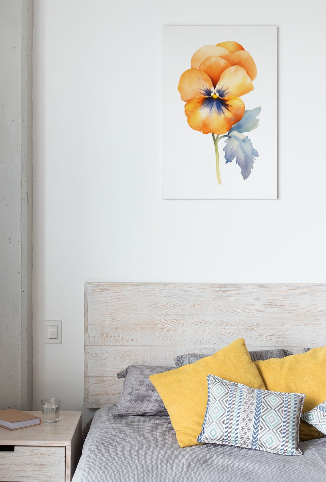Orange Pansy Sunburst Bloom Watercolour Botanical Flower Poster - Image 8